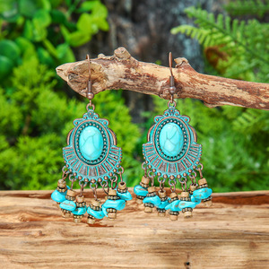 Bohemian Tassel <b>Drop</b> Earrings Alloy Antique <b>Bronze</b> Plated Women's Party Jewelry 2025 - Product Image 4