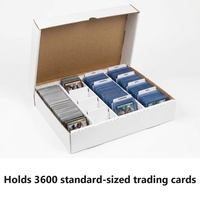 Boîte de rangement pour cartes en carton 3600ct, organisateur de cartes à collectionner à 4 rangées pour Toploaders, cartes sous pochettes et cartes de sport