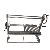 Barbecue au charbon de bois à hauteur réglable en acier inoxydable Parrilla Gaucho Grill Asado Argentin Grill avec BBQ Rotisserie Kit