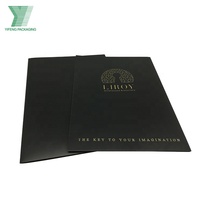 Carpeta de papel A4 con bolsillos, carpeta de presentación de laminación con impresión de lámina dorada personalizada, logo impreso mate