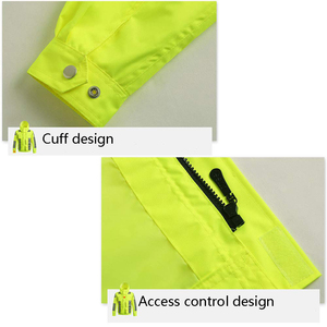 ZUJA Multi-Functional Professional Grade Fluorescent <strong>Yellow</strong> <strong>Waterproof</strong> Pockets High Visibility Raincoat <strong>Jacket</strong> - Product Image 3