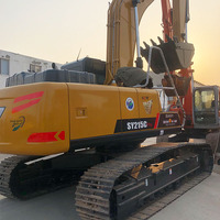 Excavatrice Sany SY215C d'occasion, Chine, 21 tonnes, 9 rouleaux, peut gérer des huiles combustibles de faible qualité, livraison gratuite disponible
