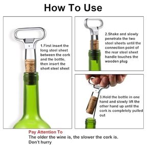 Vente en gros Ouvre-bouteille multifonctionnel à deux broches Ouvre-bouteille en liège Vin rouge <span class=keywords><strong>Champagne</strong></span> Cuisine Bar <span class=keywords><strong>Tire</strong></span>-<span class=keywords><strong>bouchon</strong></span> - Product Image 2