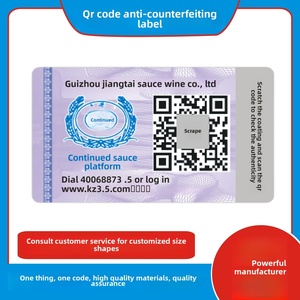Etiquetas de Seguridad con Código QR para Impresión de Logotipos Anti-Falsificación del Fabricante, Etiquetas Anti-Falsificación con un Código de Seguimiento, Una Etiqueta por Artículo - Product Image 3