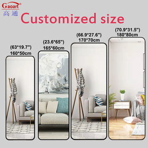 Venta al por mayor de fábrica, decoración de la casa, tocador grande moderno, diseño de longitud completa, espejo de aluminio para baño de pared alta liso