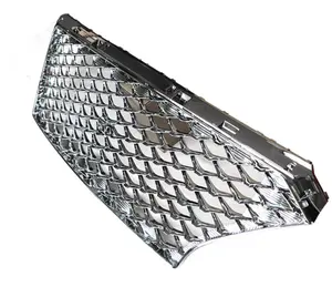 Özel gümüş ön tampon Mesh Grille için delik ile Hyundai Hyundai 2018 2019 ABS Tuning aksesuarları dekorasyon parçaları vücut kiti