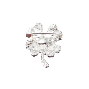 2,8*2,1 cm buena suerte encanto verde cuatro hojas trébol bebé colorido Rhinestone cristal Pin broche - Product Image 5