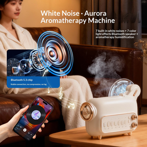 Difusor de Aromas con Luz Blanca, Lámpara de Proyección de Ondas de Agua Aurora, Humidificador de Aceites Esenciales con <span class=keywords><strong>Control</strong></span> por Aplicación para el Hogar y el Dormitorio - Product Image 2