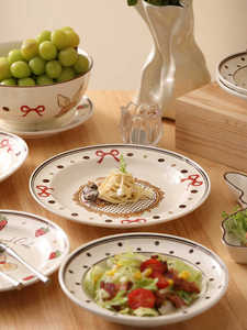 New China Manufacturer Ceramic Dinnerware <b>Sets</b> Rabbit Bow Pattern Stoneware <b>Microwave</b> Safe Dishwasher Safe - Product Image 4