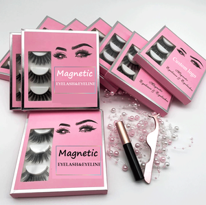 wholesale eye liner for natural magnetic eyelashes set with custom lashes packages box