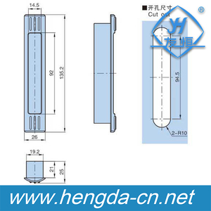 Poignée de tirage pour meubles en ABS YH9469, prix abordable, poignée coulissante pour porte de grange avec fonction antivol et étanche - Product Image 2