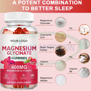 ASAP OEM HALAL Certified Magnesium Glycinate <b>Gummies</b> for Adult <b>Sleep</b> Support Food Grade 2 <b>Gummies</b> Daily 60 <b>Gummies</b>/Bottle - Product Image 5