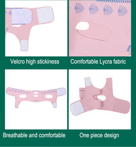 Mascarilla Facial Reafirmante y Lifting en V de Alta Elasticidad para Levantar el Mentón, Esculpir el Rostro Caído, Banda Elástica de Tela para Todo el Rostro, Color Rosa - Product Image 2