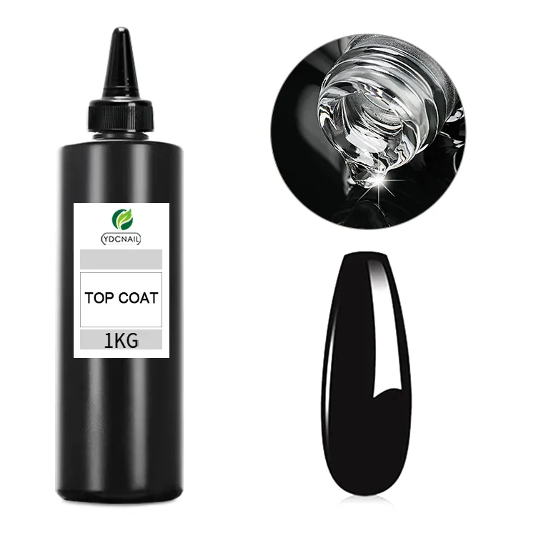 Uv Top Coat Gel Bulk Kg Uv Gel Nagellak Gehard Doorweekt Uv-Gel Oem Heldere Kleur Glazen Nagel Top Coat