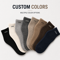 Chaussettes courtes en mélange de laine OEM ODM avec logo personnalisé, chaudes, respirantes, douces, pour l'hiver, faible MOQ, fourniture directe d'usine