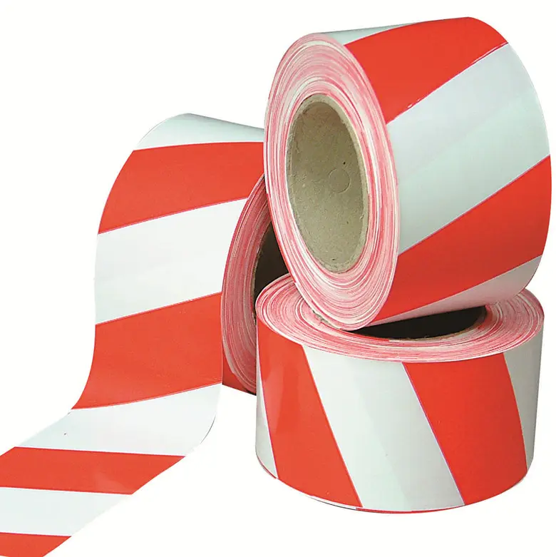 Non-Adhesive Red White Stripe Barricade Caution Tape PE Material Plastic Barrier Tape for Construction Zones Warning Tape