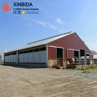 Bâtiment Agricole Préfabriqué en Acier Durable et Économique pour Étable à Vaches, Porcherie, Abri pour Moutons/Bovins/Laitiers/Chèvres, et Construction de Hangars Avicoles