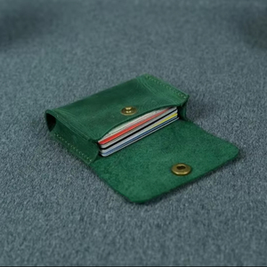 <b>Slim</b> Leather <b>Card</b> <b>Holder</b> Wallet Minimalist Pocket <b>Card</b> Case with Button Closure Compact Travel Wallet - Product Image 1
