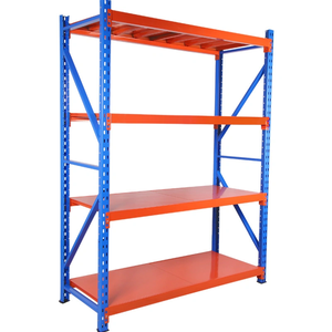 Blue 4-Layer Upright Medium Duty <b>Storage</b> <b>Rack</b> with Blue Frame - Product Image 1