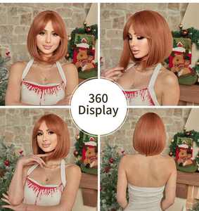 Perruque pour <span class=keywords><strong>femme</strong></span>, cheveux courts et raides, sans couture, tendance, personnalité, célébrité d'Internet, moelleuse, vente en gros - Product Image 3