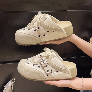 Fashionable Women's <b>Half</b>-<b>Slip</b>-On Sandals Spring 2026 Thick Soles Height-Boosting <b>Slip</b>-On Style Sandals - Product Image 6