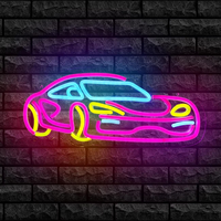 Lumières LED néon personnalisables pour voiture, luminosité réglable, lumières néon avec logo de course, cadeaux de vacances, chambres de garçons, salles de jeux