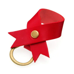 Llavero con lazo personalizado, colgante de cuero PU, llavero creativo para regalo de cumpleaños. - Product Image 3