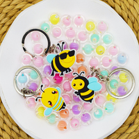 2025 abeille motif Souvenirs cadeau clé accessoires sac accessoires pom-pom girls Llaveros Personalizados Pvc porte-clés et mousquetons