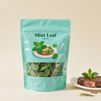 Sac de fenêtre thermoscellable imprimé sur mesure assaisonnement alimentaire emballage de feuille de menthe finition brillante pochette debout sacs en Mylar