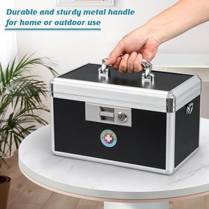 Caja de Seguridad para Medicamentos, Caja de Primeros Auxilios con Cerradura para el Hogar y Uso <span class=keywords><strong>en</strong></span> Exteriores - Product Image 4