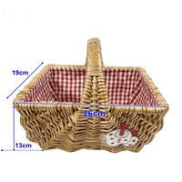 Panier cadeau de noël de vacances moderne personnalisé de haute qualité nouveau rectangle de mode joli petit panier de bébé en osier avec poignée