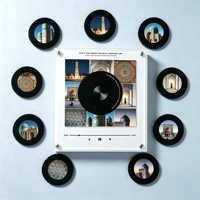 Aimant de réfrigérateur rotatif personnalisé en vinyle avec lumière LED, motif mosquée islamique, souvenir touristique en acrylique, vente en gros d'usine