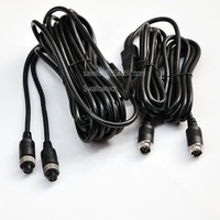 Personnalisé GX12 4 Pin Aviation 2 femelle à 2 mâle prise câble caméra vidéo Audio câble d'extension pour DEUX VÉHICULE CCTV caméra DVR