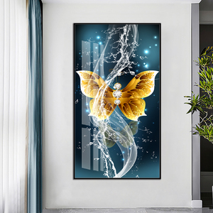 Stile Nordic farfalla oro pittura a farfalla arte della parete <span class=keywords><strong>di</strong></span> arte nordica per la decorazione della camera da letto pittura <span class=keywords><strong>di</strong></span> cristallo porcellana - Product Image 3
