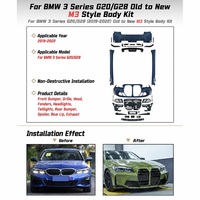 Kit de Conversión de Parachoques Delanteros y Traseros Estilo M3 para BMW Serie 3 G20 G28 2019-2022, con Rejilla, Actualización para Coche 2019-2022 G20 G28