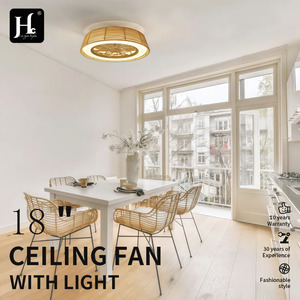 Hc 28 Inch <b>Ceiling</b> Fan With <b>Light</b> LED <b>Remote</b> <b>Control</b> Wood Design Scandinavian Style For Bedroom 220V - Product Image 4