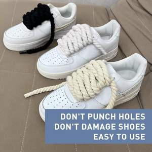 Corde épaisse 10 mm lacets de chaussures cordes rondes coton gros lacets lacets de remplacement pour baskets AF 1 - Product Image 6