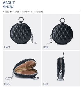 Mini Cartera Redonda de Cuero PU, Monedero Portátil para Mujer, Ligero, Impermeable, con Cierre - Product Image 6