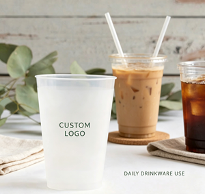 Custom Printed Reusable Frosted <b>Plastic</b> Cup 12oz Party Drinking Tumbler for Event Favors Promotional Gifts - Product Image 4