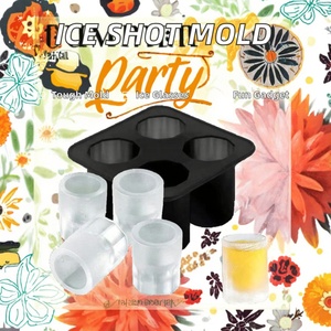 Eco-Friendly Clear <b>Silicone</b> Ice Cube Tray Mold for Shot Glasses Summer Drinking <b>Tool</b> and Ice Shot Glass Mold - Product Image 2