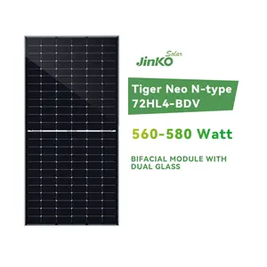Jinko Solar Panel 182MM Half Cut 560W 570W 580W China Stock Mono Solar Panel 100KW 1MW Photovoltaic Pane