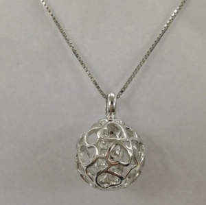 Pendentif Collier Boule Urne Funéraire en Argent <span class=keywords><strong>Sterling</strong></span> 925 Plaqué Or, Design Sphères Creuses Uniques, pour Cendres, Cadeau - Product Image 4