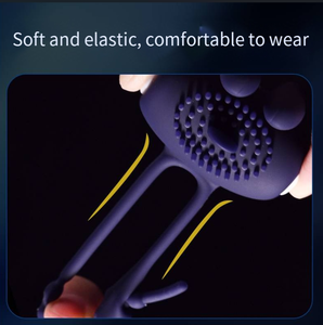 ألعاب استمناء للرجال، منتجات تحفيز للارتداء الذكوري، حلقة تأخير القذف من السيليكون مع خاصية الاهتزاز - Product Image 6