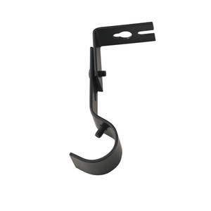 Adjustable Metal Roman Rod <b>Bracket</b> <b>Black</b> Carbon Steel Wall Mount Curved Design Minimalist Easy Installation Universal Curtain - Product Image 5