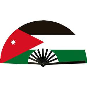 Éventail pliant en plastique avec drapeau de la Jordanie, éventails à claquer pliables pour fête, anniversaire, cadeau, accessoire de danse à domicile, éventail à main personnalisé, vente en gros - Product Image 1