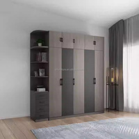 Muebles de Dormitorio Económicos para Hotel, Juego Completo de Madera Sólida con Base de Cama, Mesita de Noche, Armario y Tocador, Espacio Compacto y Moderno