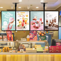 Affiche de tableau de menu numérique Android suspendu pour fast-food Panneau de menu d'affichage LCD Panneau de menu de signalisation numérique