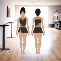 Robe de danse lyrique noire Edrei imprimée par transfert thermique pour filles, livraison rapide d'usine, pas de commande minimale, pour spectacle
