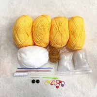 Women's Hand-Knit DIY Crochet Kit 100% Acrylic Cotton Yarn Handmade Gift Handbag with Dye Pattern for Beginners