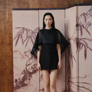 MISTY GRACE <b>dress</b> light organza cape overlay elegant modern classy <b>cocktail</b> <b>dress</b> OEM Vietnam - Product Image 1